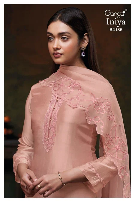 Iniya 4136 By Ganga Bemberg Silk Designer Salwar Suits Suppliers In India
